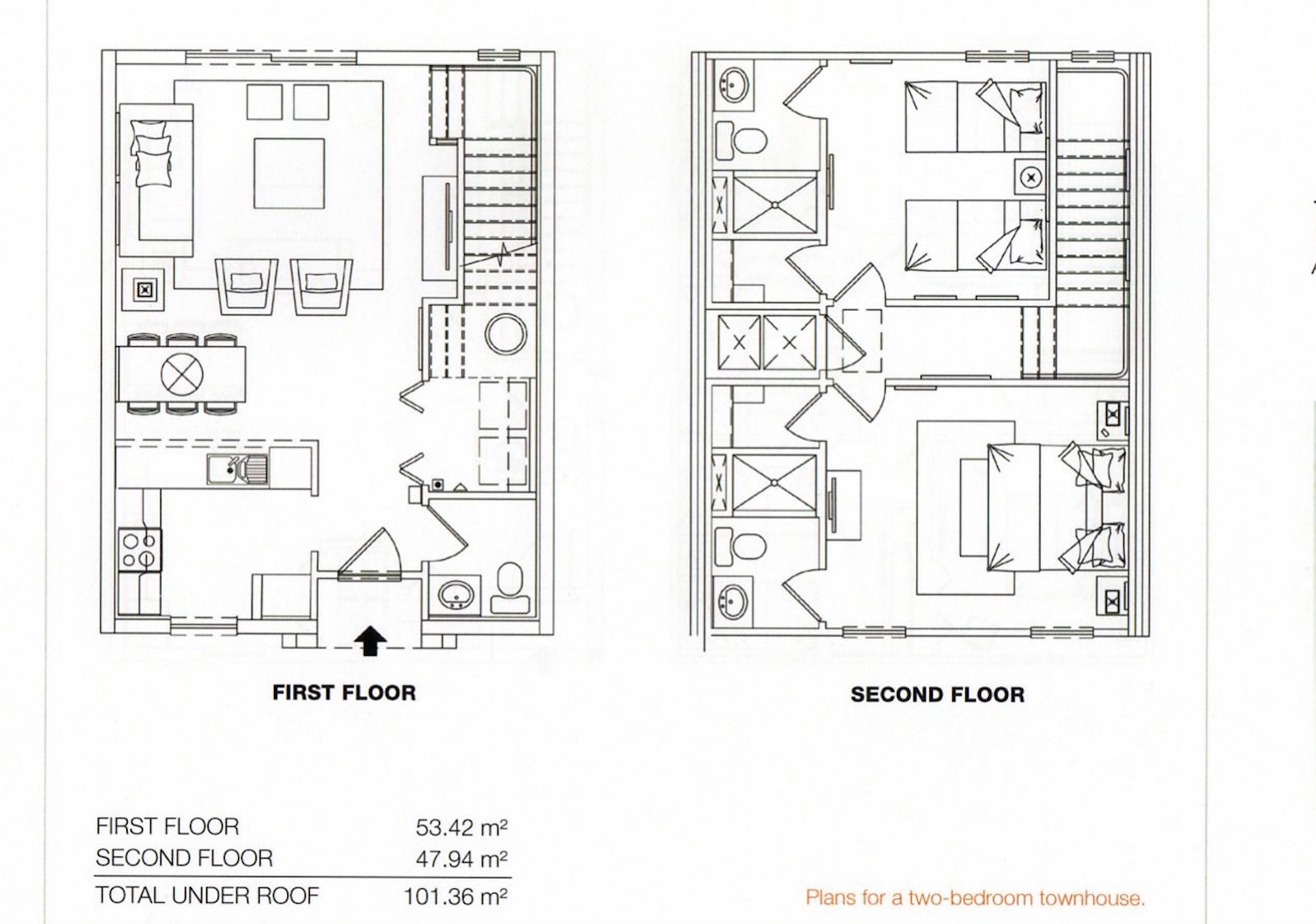 Floor Plan for Lovely 2 Bedroom, 2.5 Bathroom in Encantada with its own Hot Tub